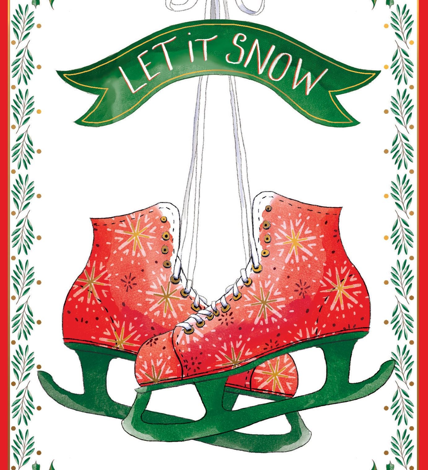 Pictura Let it Snow Christmas card featuring a winter snowflake illustration, available at Be Charmed