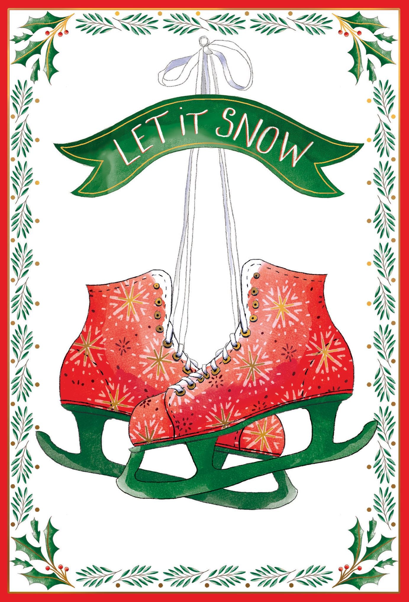 Pictura Let it Snow Christmas card featuring a winter snowflake illustration, available at Be Charmed