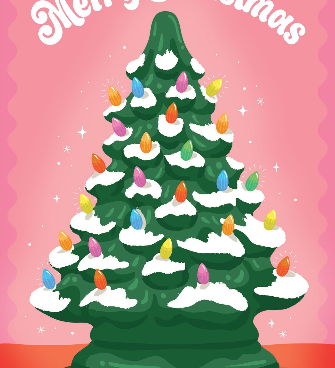Pictura Merry Christmas card featuring a classic holiday greeting design, available at Be Charmed