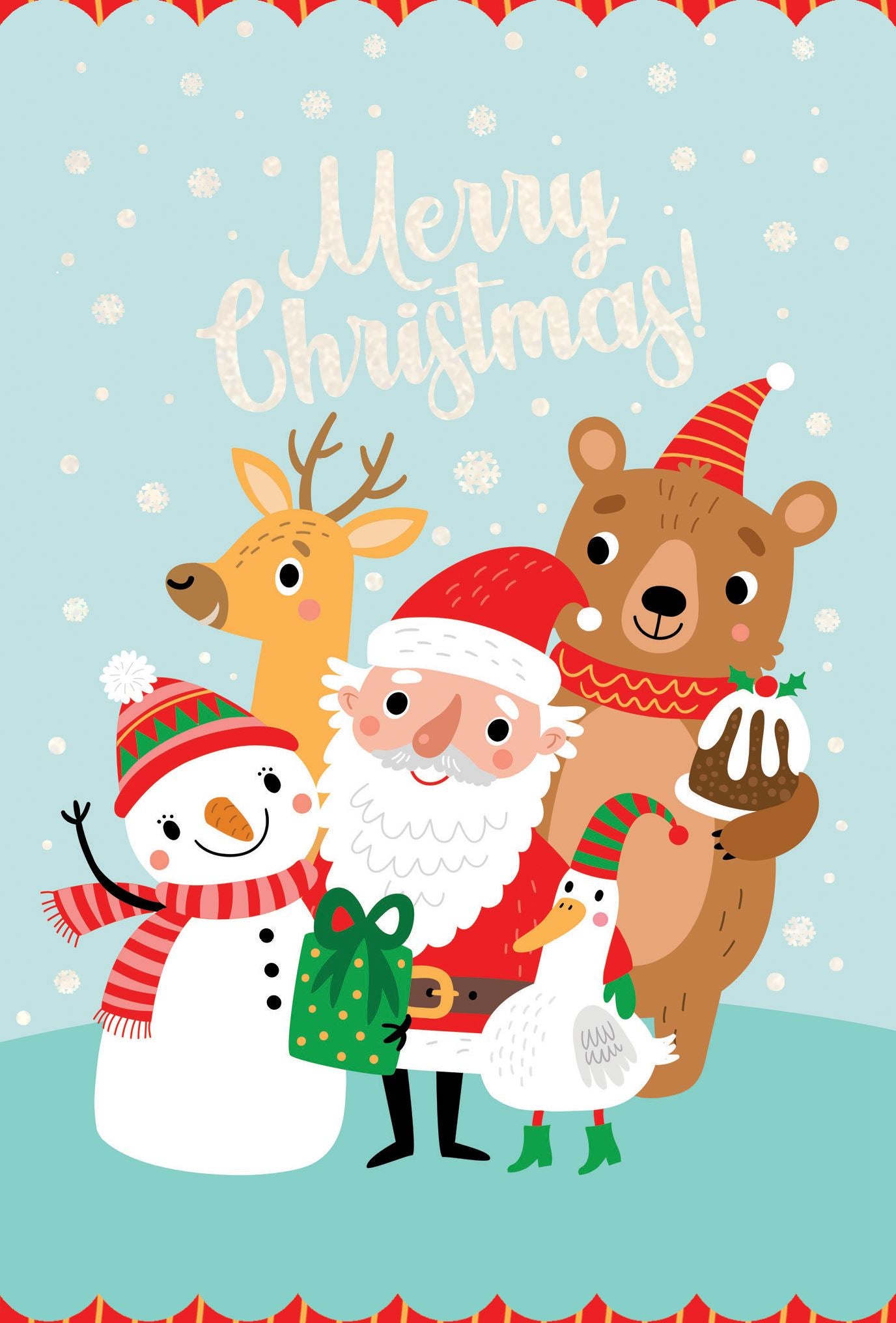 Pictura Merry Christmas From Us Christmas Card featuring a festive holiday greeting card design, available at Be Charmed