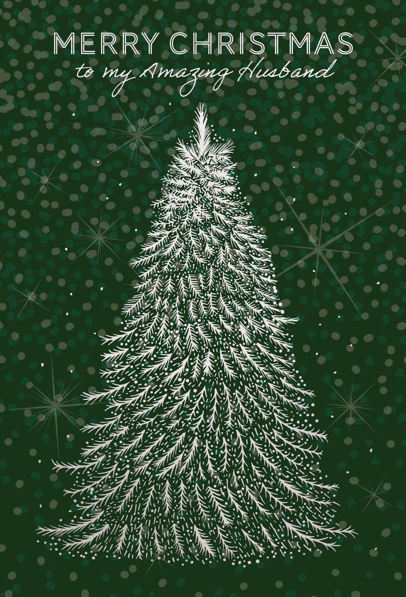 Pictura Christmas Card - Merry Christmas to My Amazing Husband featuring a festive holiday greeting card design, available at Be Charmed