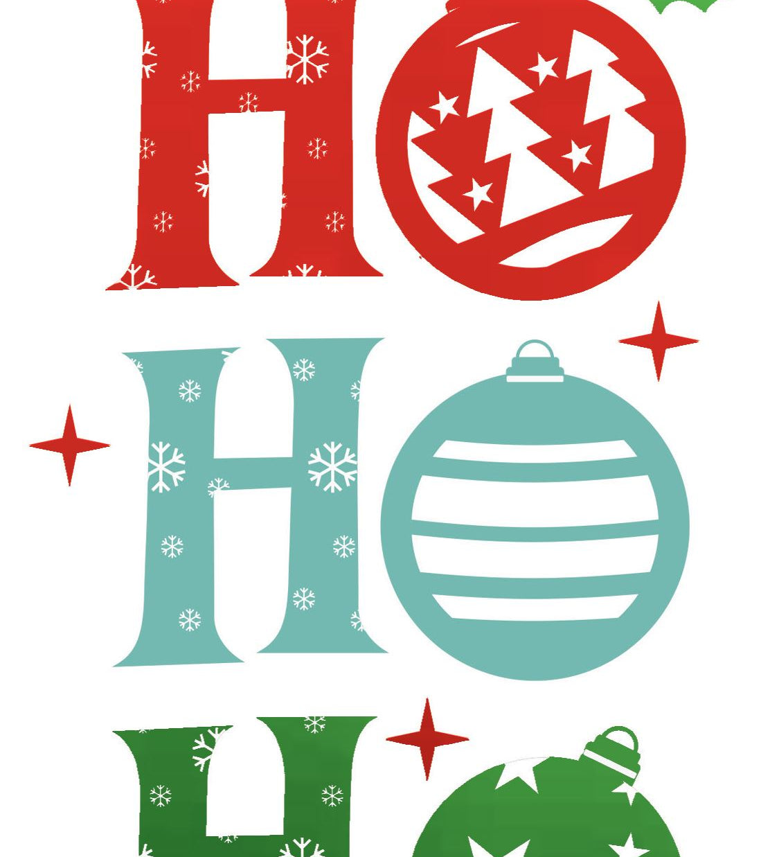 Pictura Christmas card money holder Ho Ho Ho featuring a festive holiday typographic design, available at Be Charmed