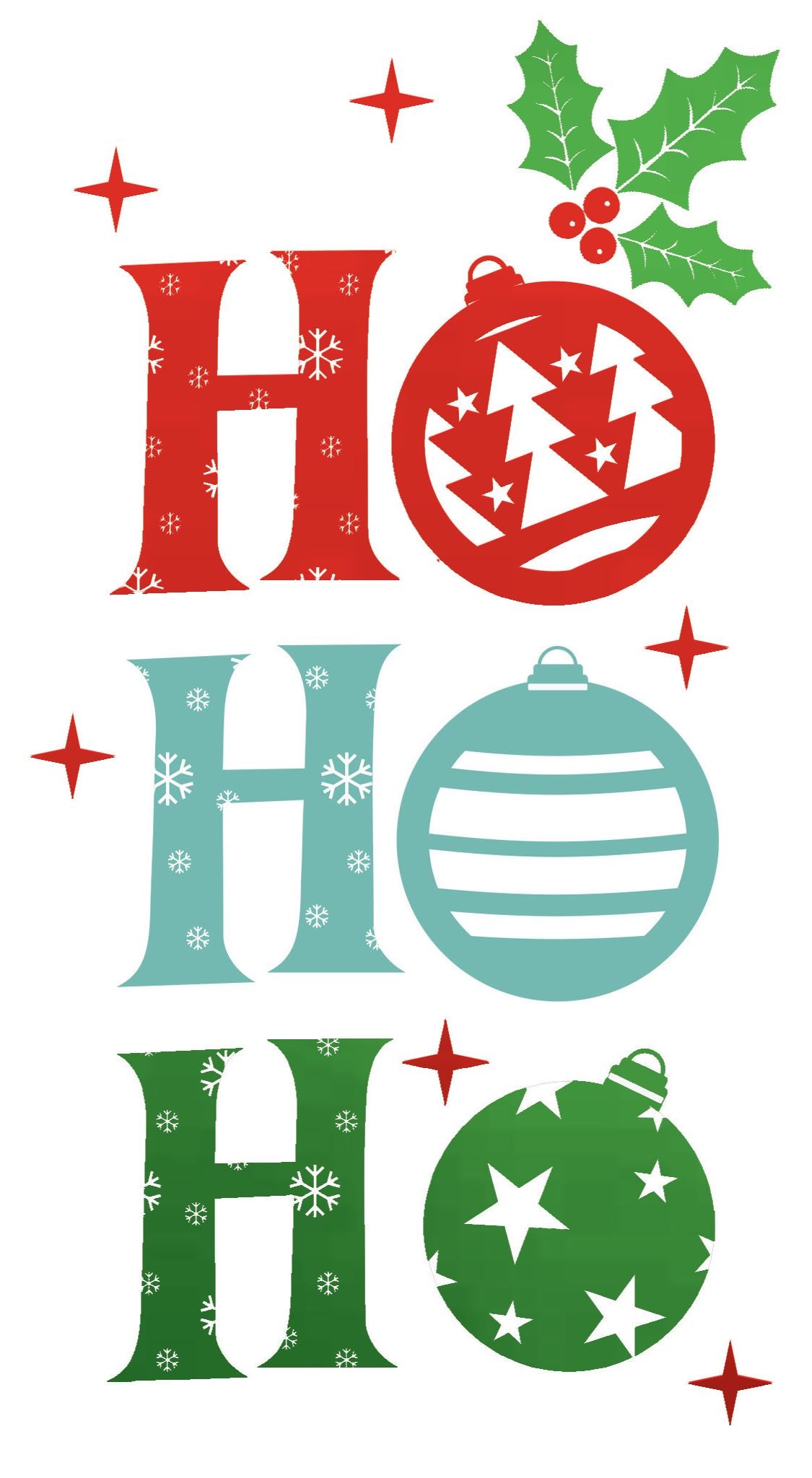Pictura Christmas card money holder Ho Ho Ho featuring a festive holiday typographic design, available at Be Charmed