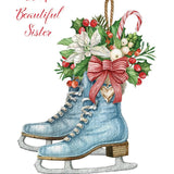 Pictura Christmas Card - To a Beautiful Sister featuring a festive holiday greeting card design, available at Be Charmed