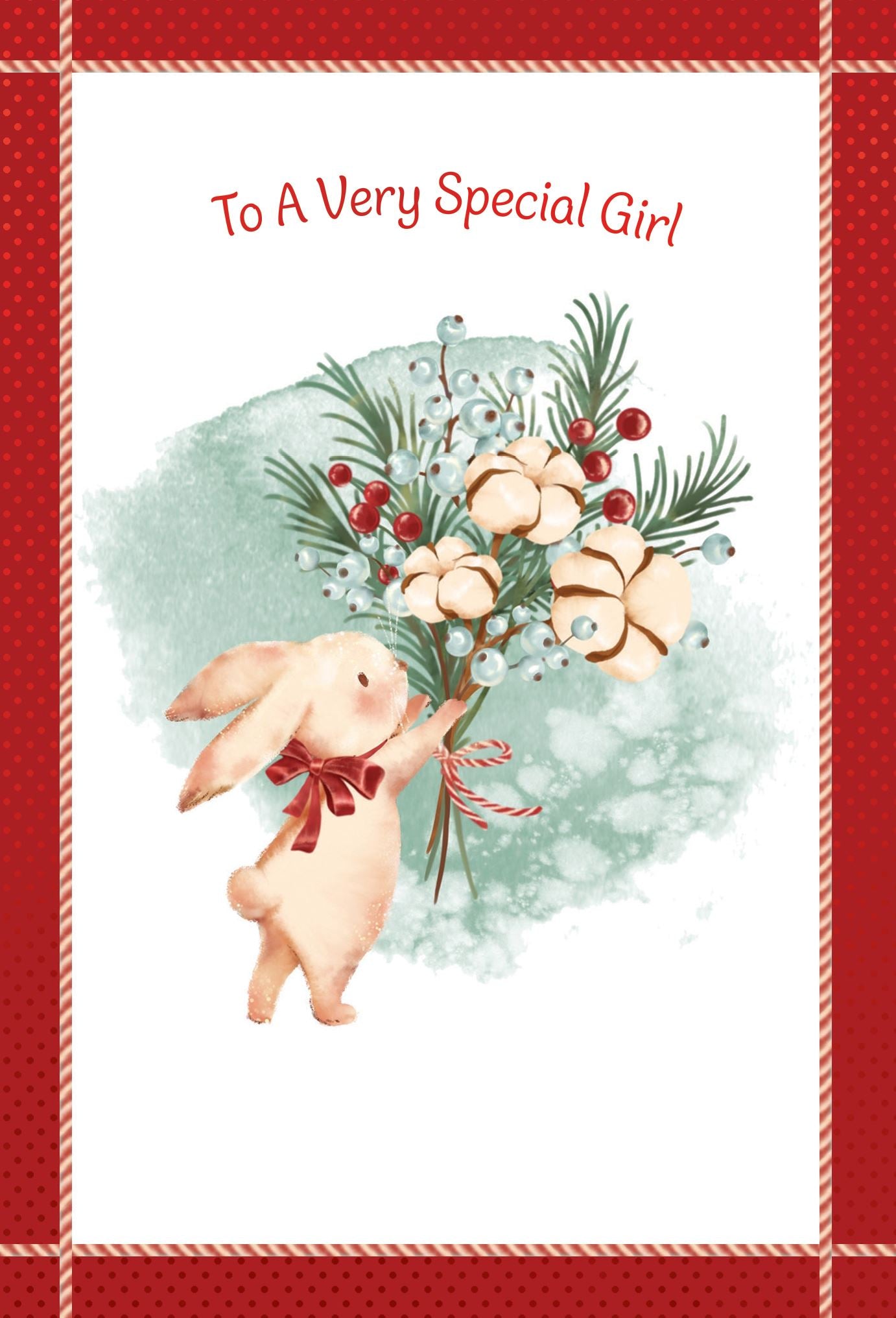 Pictura Christmas Card - To a Very Special Girl featuring a festive holiday greeting card design, available at Be Charmed
