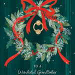Pictura Christmas Card - To a Wonderful Grandfather at Christmastime featuring a festive wreath, available at Be Charmed