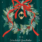 Pictura Christmas Card - To a Wonderful Grandfather at Christmastime featuring a festive wreath, available at Be Charmed