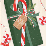 Pictura Christmas Card - To My Amazing Dad featuring a gift topped with a candy cane, available at Be Charmed