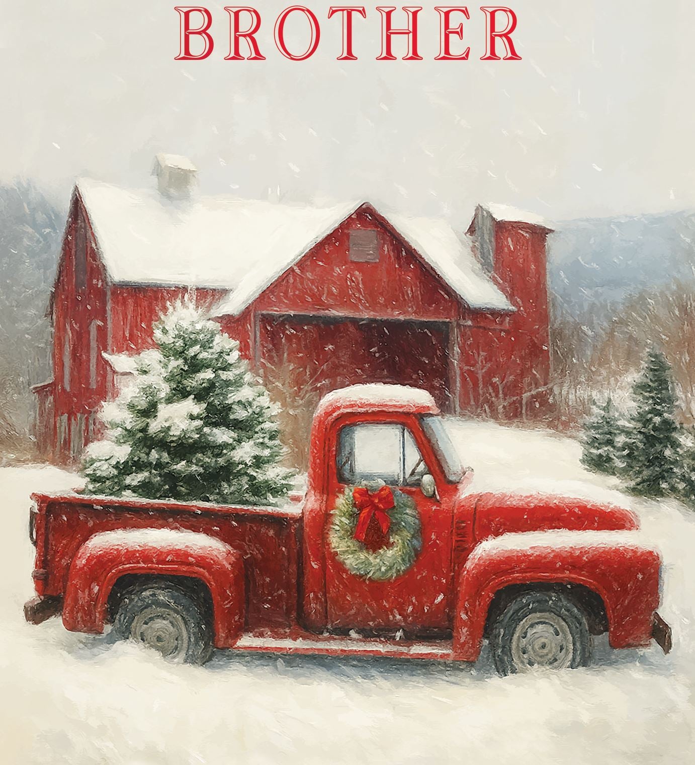 Pictura Christmas Card - To My Dear Brother featuring a festive holiday greeting card design, available at Be Charmed
