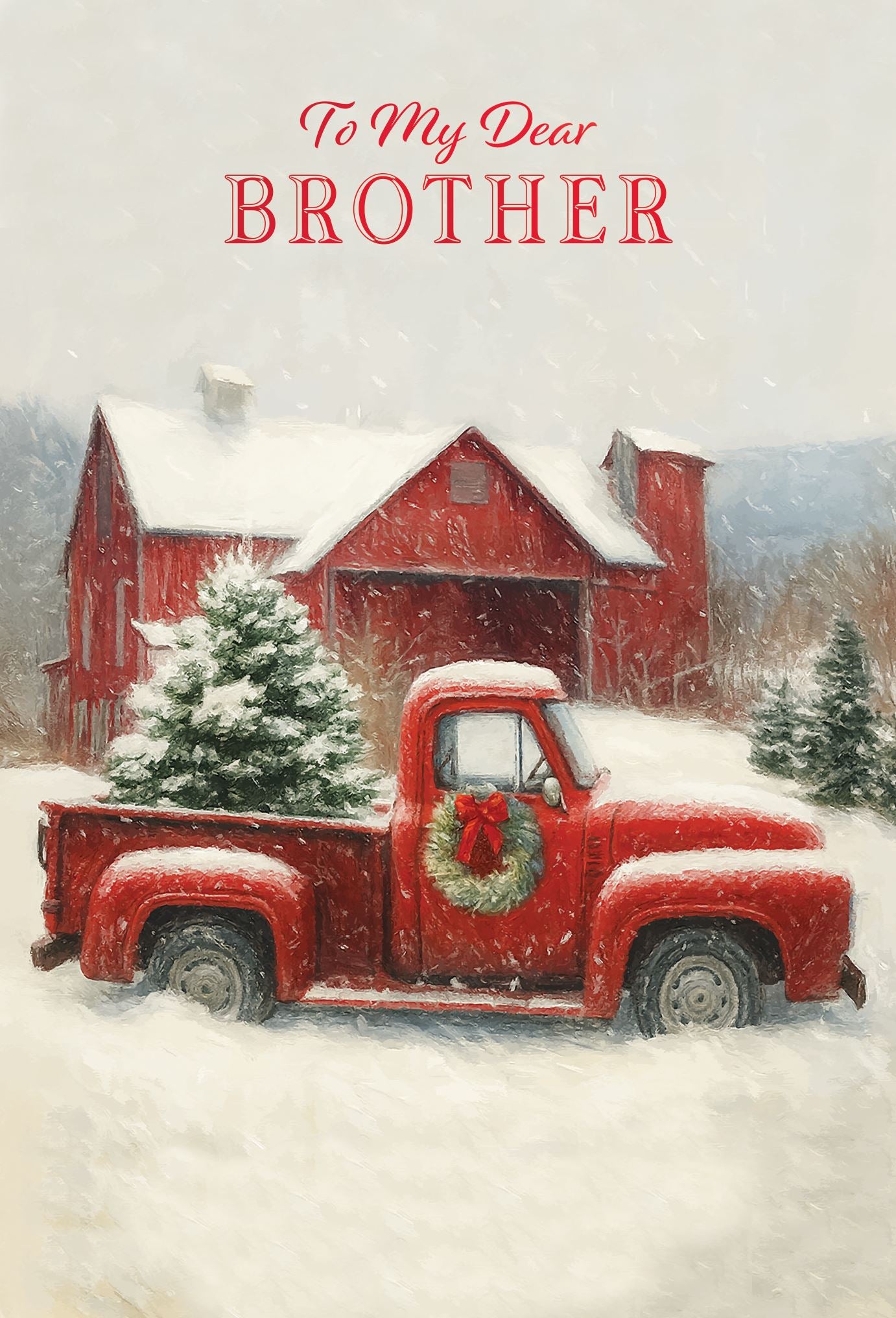 Pictura Christmas Card - To My Dear Brother featuring a festive holiday greeting card design, available at Be Charmed