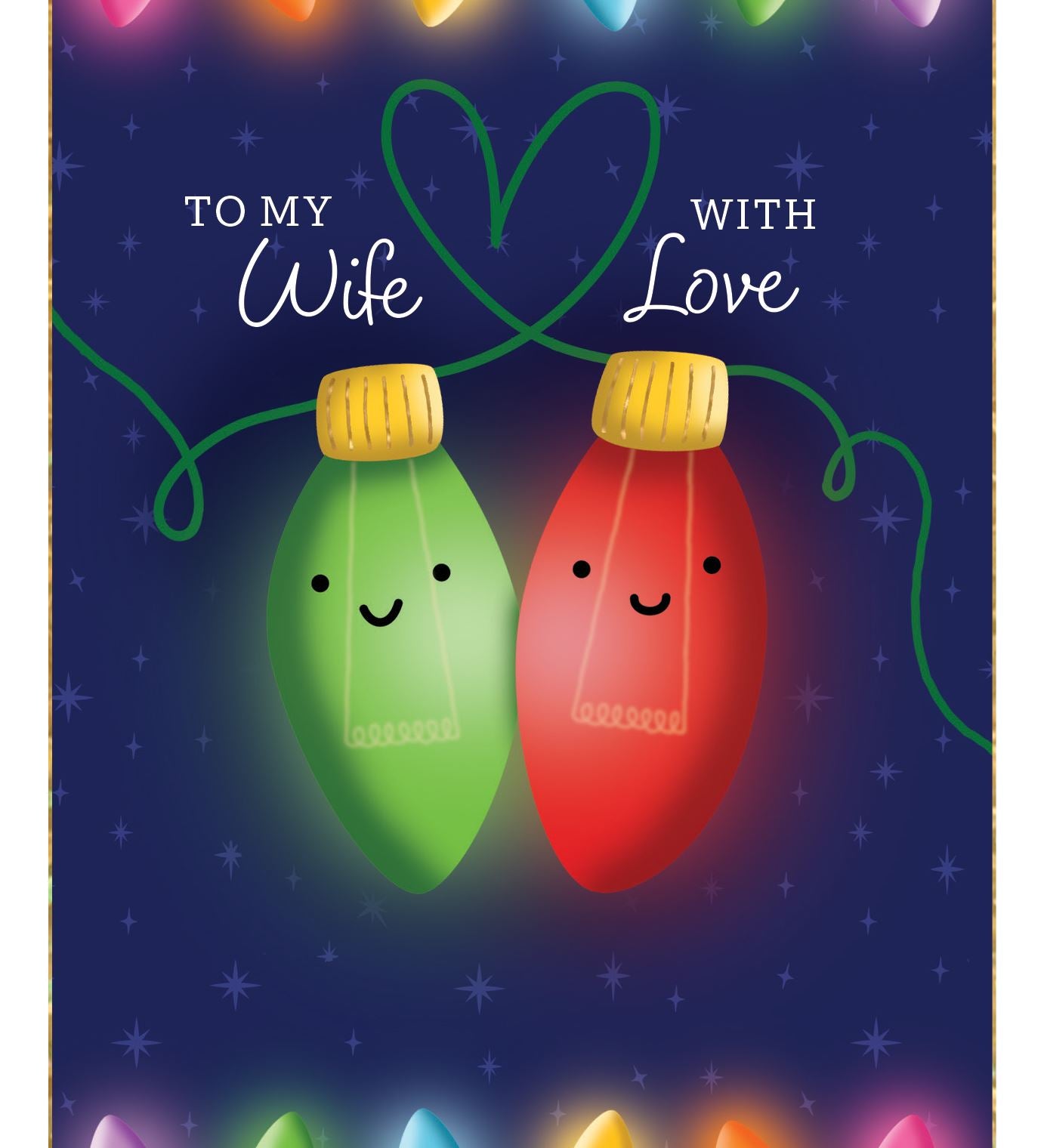 Pictura Christmas Card - To My Wife With Love featuring a festive holiday greeting card design, available at Be Charmed