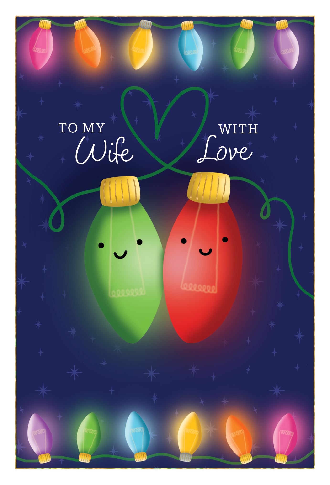 Pictura Christmas Card - To My Wife With Love featuring a festive holiday greeting card design, available at Be Charmed