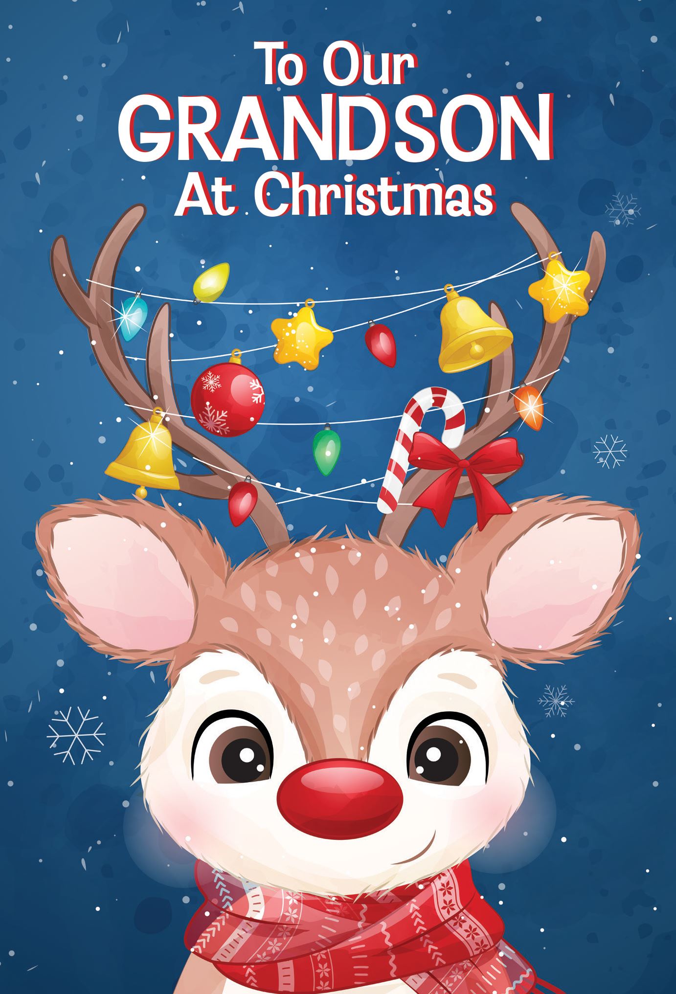 Pictura Christmas Card - To Our Grandson at Christmas featuring Rudolph, available at Be Charmed