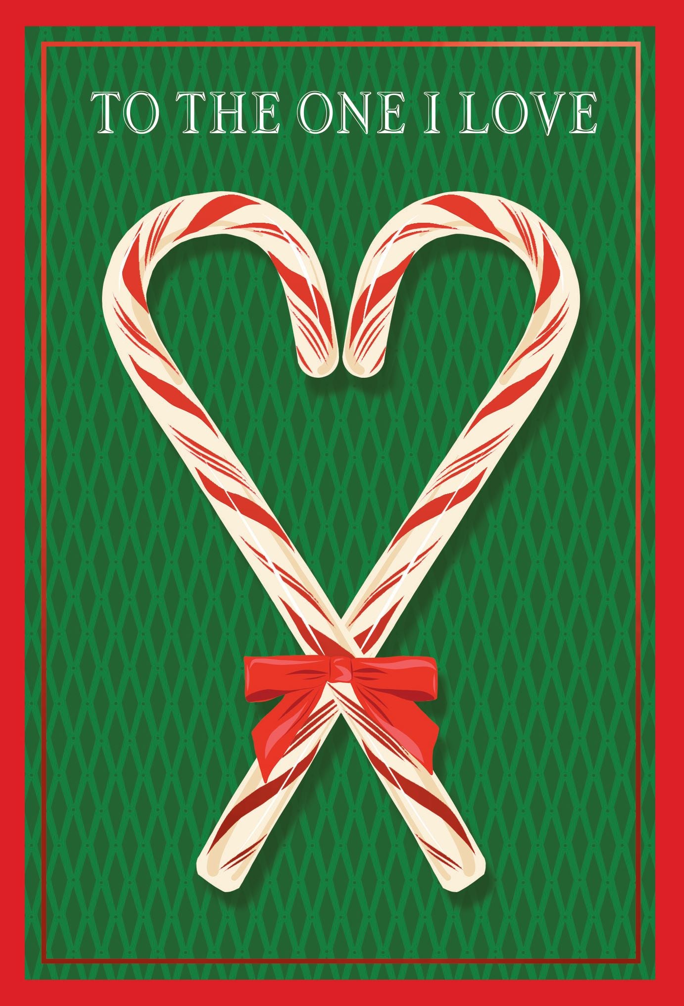 Pictura Christmas Card - To the One I Love featuring candy cane making a heart, available at Be Charmed