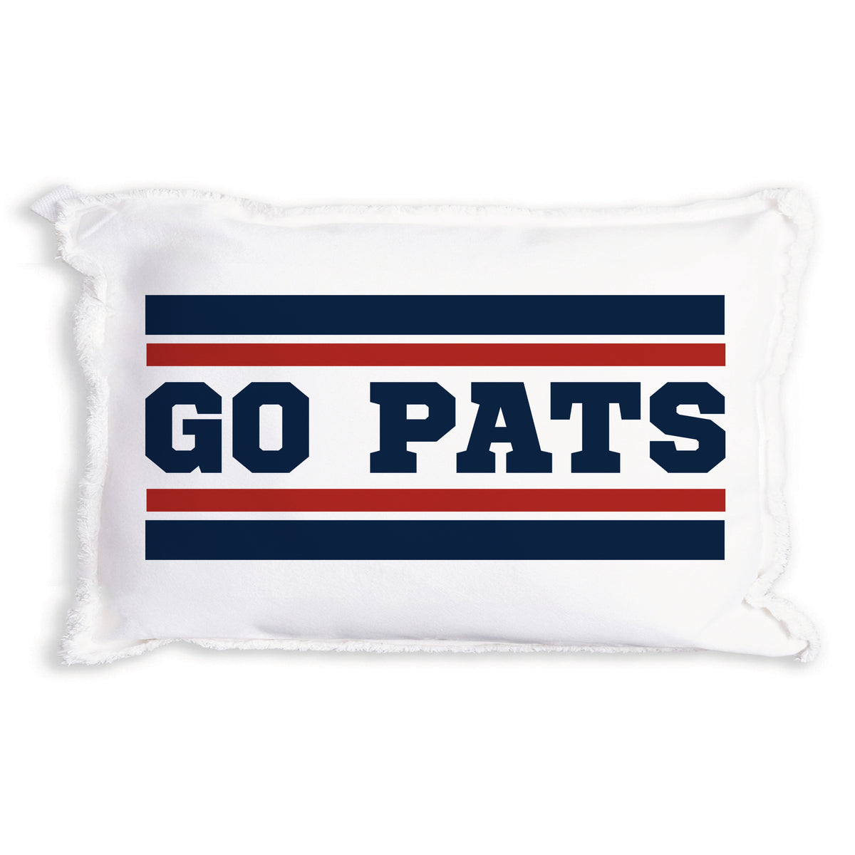 Rustic Marlin Go Pats white 12 x 18 pillow featuring bold team graphics, available at Be Charmed