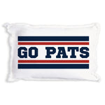 Rustic Marlin Go Pats white 12 x 18 pillow featuring bold team graphics, available at Be Charmed