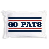 Rustic Marlin Go Pats white 12 x 18 pillow featuring bold team graphics, available at Be Charmed