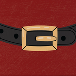 Rustic Marlin Santa's Buckle coaster featuring a festive holiday belt design, available at Be Charmed