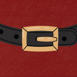 Rustic Marlin Santa's Buckle coaster featuring a festive holiday belt design, available at Be Charmed