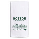 Rustic Marlin Boston Skyline Ducklings tea towel featuring a charming illustrated city skyline design, available at Be Charmed