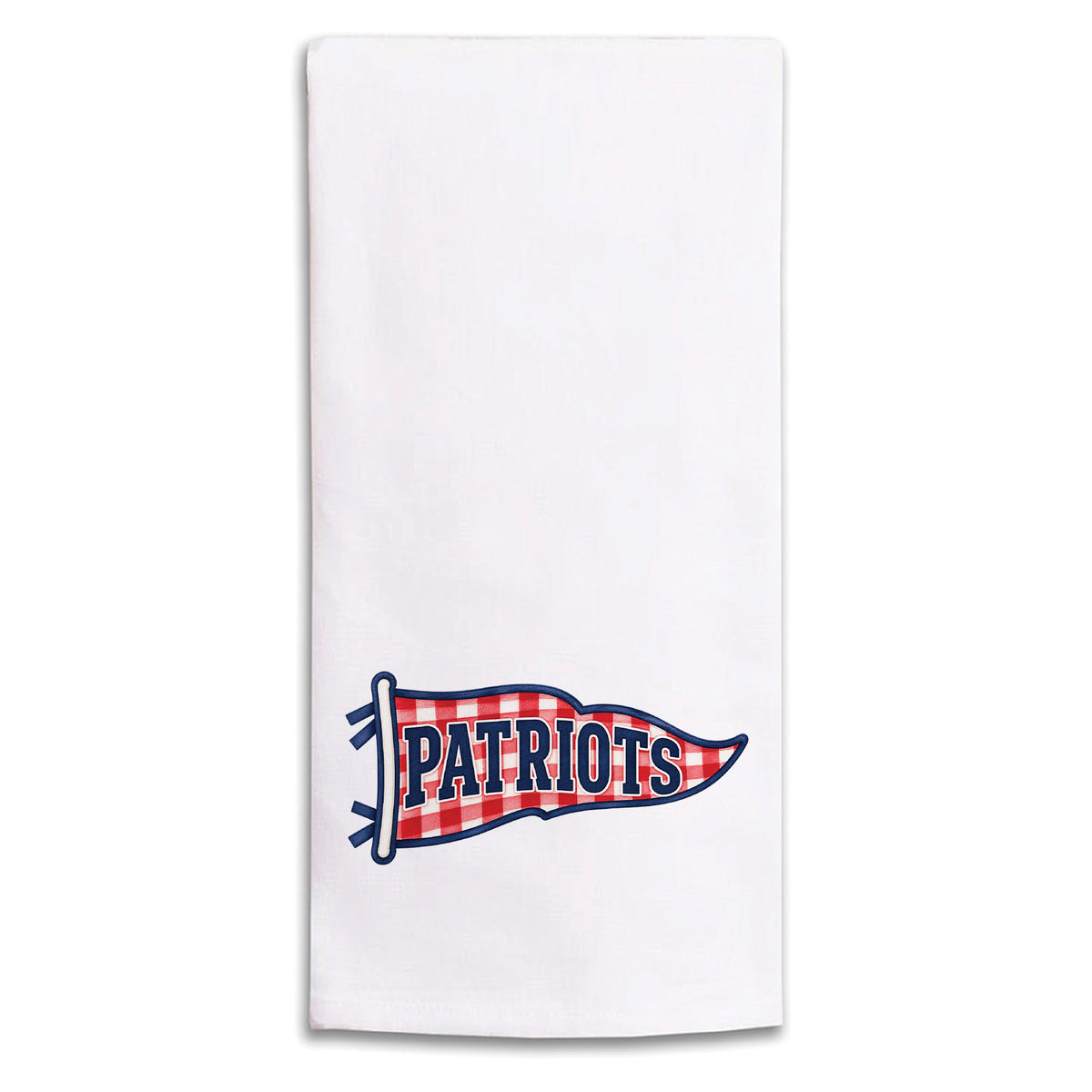 Rustic Marlin Patriots Banner tea towel featuring a team banner graphic, available at Be Charmed