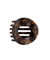 A Teleties tortoiseshell hair claw clip shown from a top-down view on a clean, off-white background. Available at Be Charmed