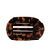 Small Teleties flat round clip in tortoise pattern featuring a sleek geometric design, available at Be Charmed