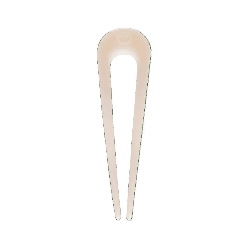 Teleties French hair pin in almond beige, available at Be Charmed