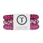 Small Teleties hair ties Merlot After Midnight featuring a deep burgundy spiral design, available at Be Charmed