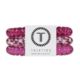 Small Teleties hair ties Merlot After Midnight featuring a deep burgundy spiral design, available at Be Charmed