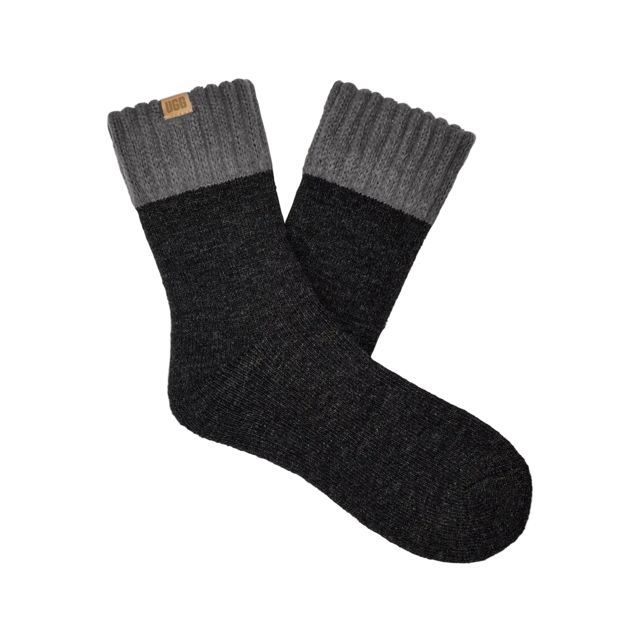 UGG men's Camdyn cozy sockin tar/charcoal featuring a soft, textured knit design, available at Be Charmed