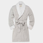A gray UGG brand robe with a tie belt, displayed on a white background. Available at Be Charmed
