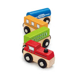 Hape magnetic classic train featuring interconnected wooden railway cars available at Be Charmed