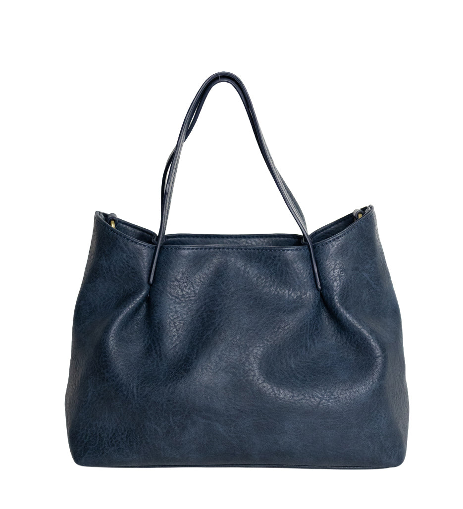 Joy Susan - Navy Niki Pleated Satchel Crossbody available at Be Charmed