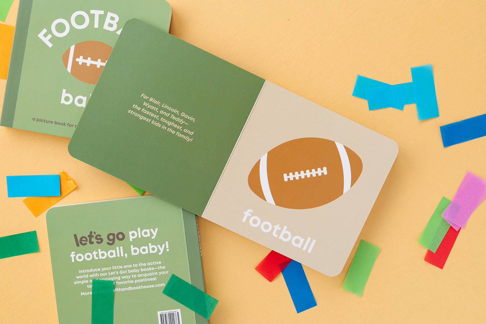 Left Hand Book House Football Baby Board Book available at Be Charmed. 