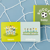 Left Hand Book House Soccer Baby Board Book available at Be Charmed