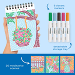 Lifelines FlowArt Mini portable meditative art pad with vibrant colorful dot markers available at Be Charmed