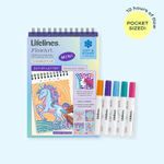 Lifelines Enchanted Magic FlowArt Mini portable meditative art pad with vibrant colorful dot markers available at Be Charmed