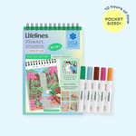 Lifelines nature's wonders FlowArt Mini portable meditative art pad with vibrant colorful dot markers available at Be Charmed