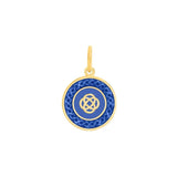 Lola - Small Family Knot Pendant in Gold in indigo available at Be Charmed