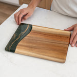 Evergreen Lynn & Liana date night board featuring an eco-wood and resin serving platter available at Be Charmed