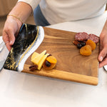 Onyx Lynn & Liana date night board featuring an eco-wood and resin serving platter available at Be Charmed