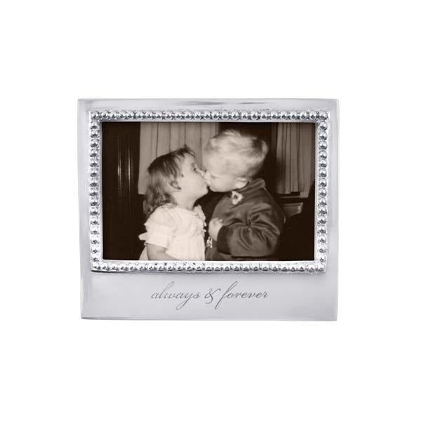 Mariposa Always & Forever beaded 4x6 frame featuring a handcrafted recycled aluminum border with delicate bead detailing available at Be Charmed