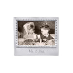 Mariposa Mr & Mrs beaded 4x6 frame featuring a handcrafted recycled aluminum border with romantic detailing available at Be Charmed