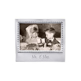 Mariposa Mr & Mrs beaded 4x6 frame featuring a handcrafted recycled aluminum border with romantic detailing available at Be Charmed