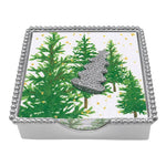 Mariposa beaded napkin box dotty tree featuring a handcrafted recycled aluminum holder with a festive beaded tree design available at Be Charmed