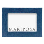 Mariposa faux grasscloth 4x6 frame in indigo featuring a textured woven blue finish available at Be Charmed