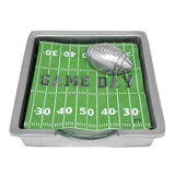 Mariposa signature napkin box football featuring a handcrafted recycled aluminum holder with football detail available at Be Charmed
