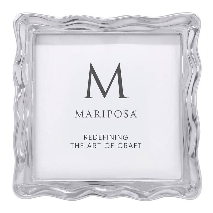 Mariposa Wavy 4x4 Frame featuring a handcrafted recycled aluminum picture frame with a distinctive wavy border available at Be Charmed