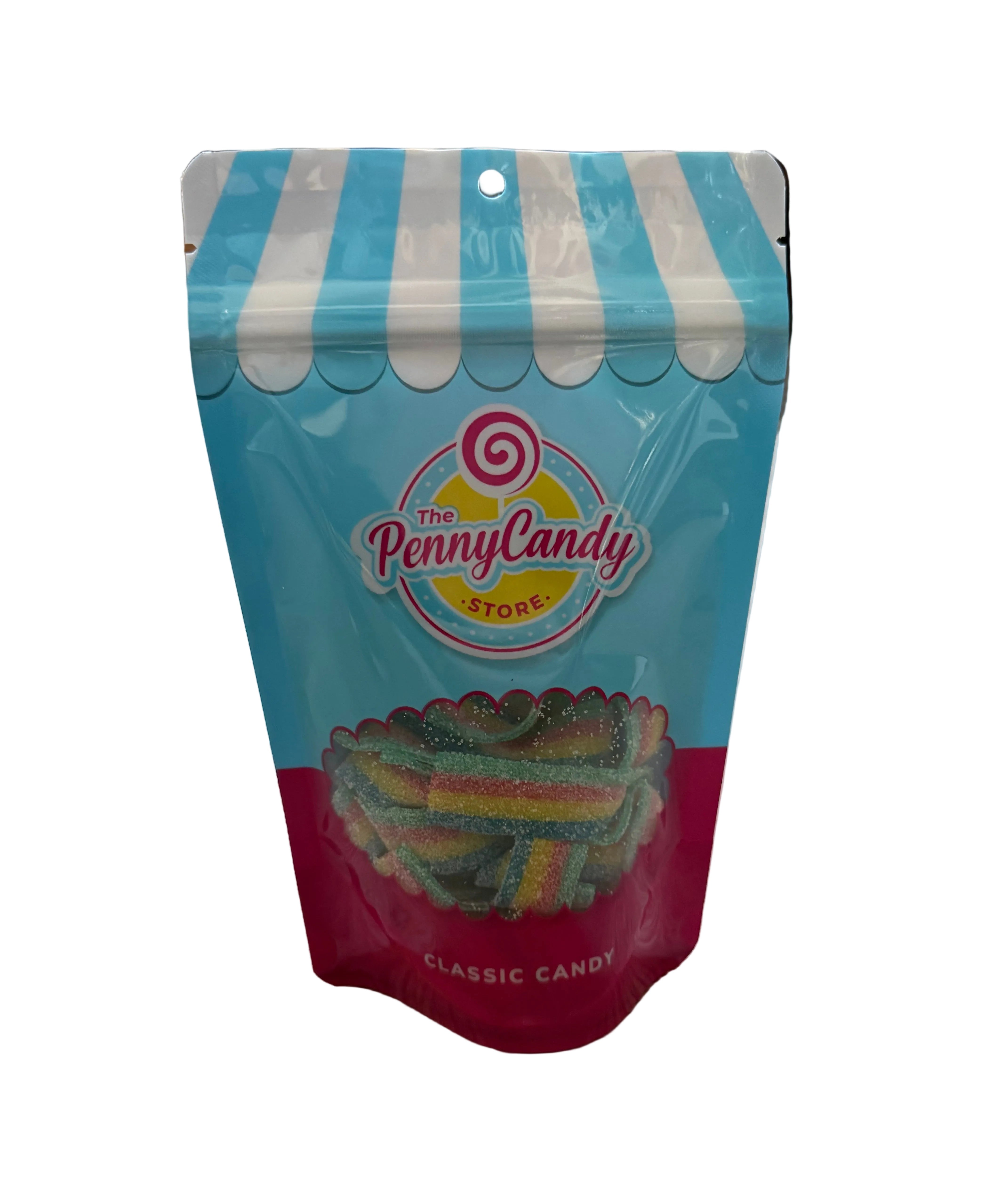 Sour Belts Quattro Penny Candy market bags featuring durable canvas tote design available at Be Charmed